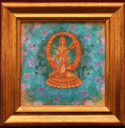 Богиня Сарасвати, изображение на ткани в рамке 10*10