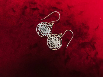 Серьги "Шри Янтра", 1.5 см.